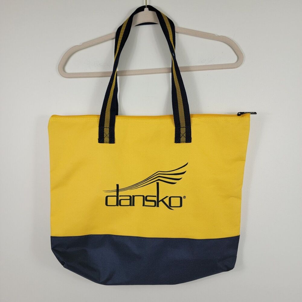Dansko Large Yellow Blue Tote‎ Bag Zip Closure Beach Books